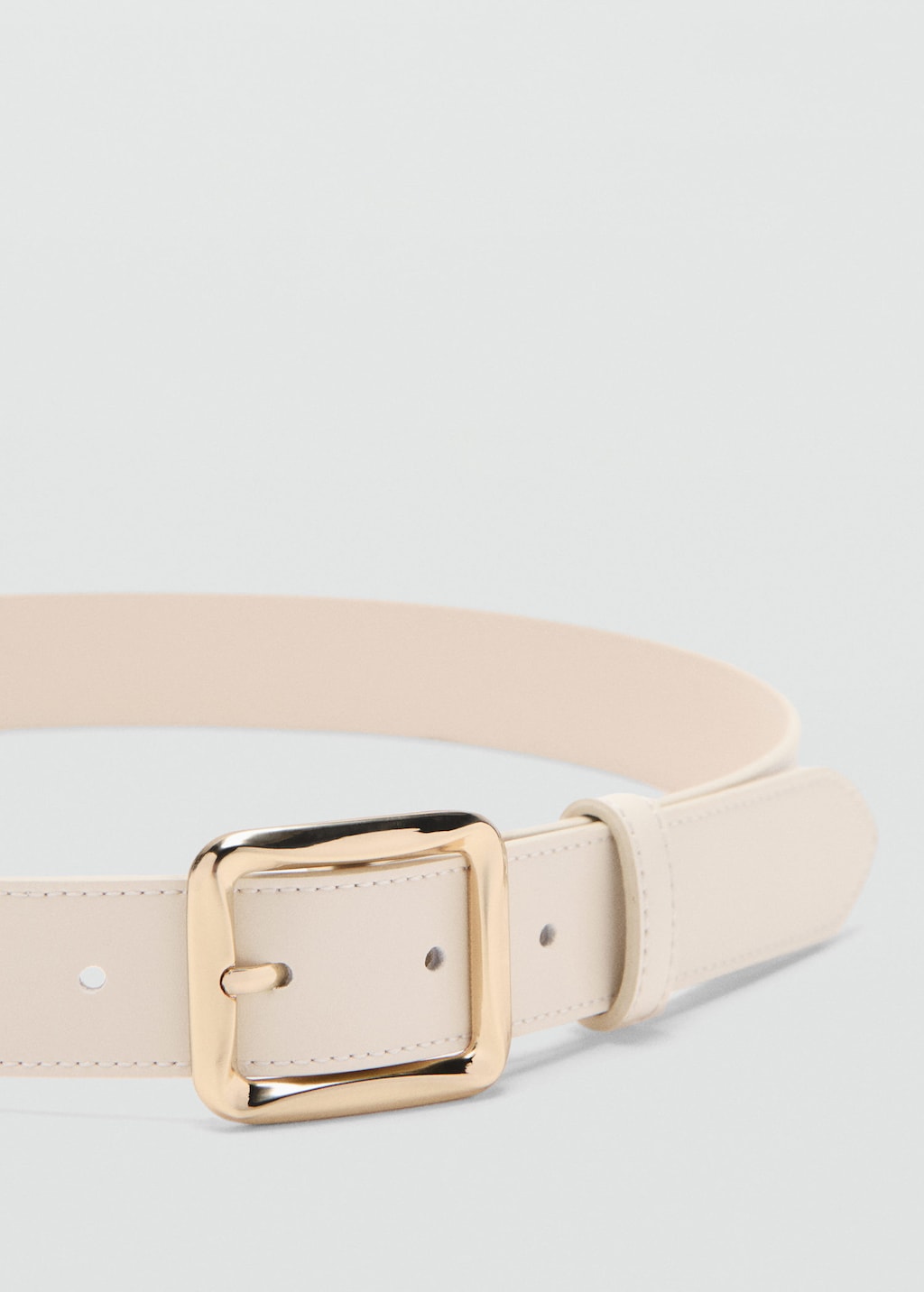 Mango Square Buckle Belt Ecru In Neutral