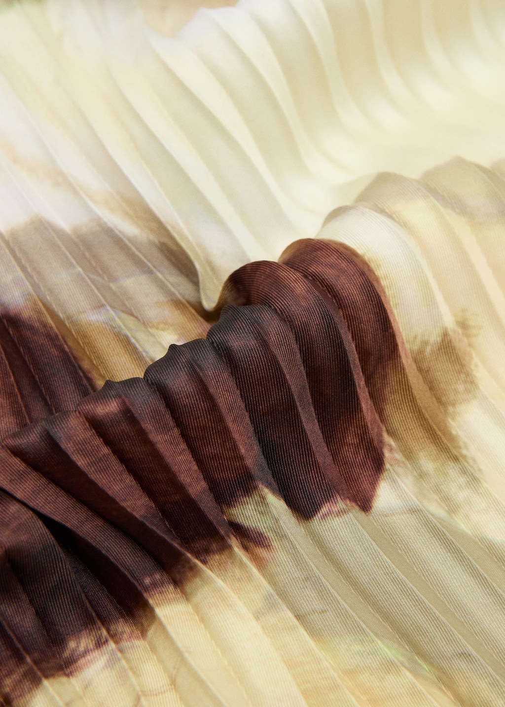 Mango Foulard Plissé Imprimé Jaune Pastel - Femme - Taille Unique -  In Multi