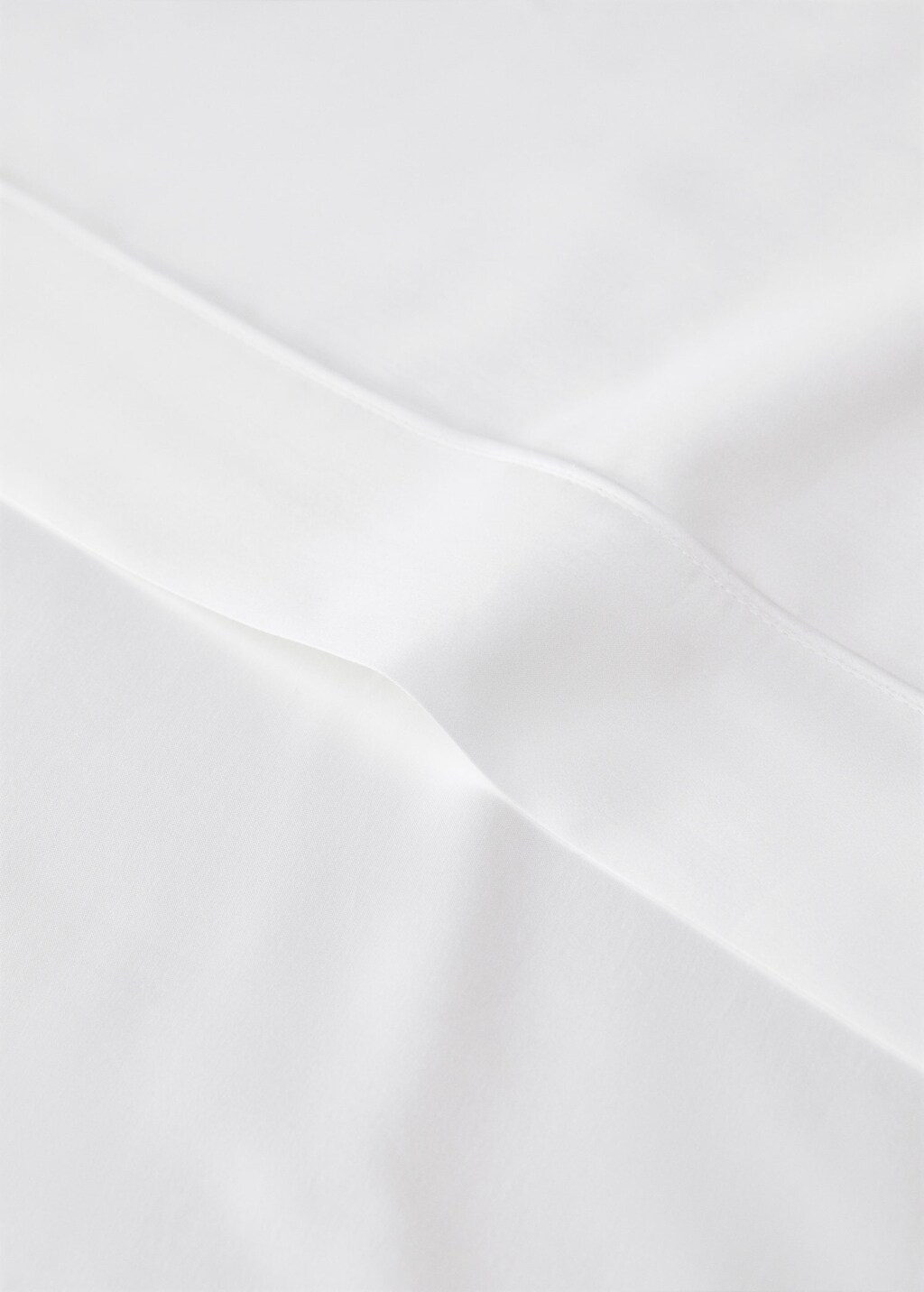 Mango Home Drap Plat Coton Satin 600 Fils Finition Liseré Lit 200 Cm Blanc - Home - Lit 200 Cm -  In White