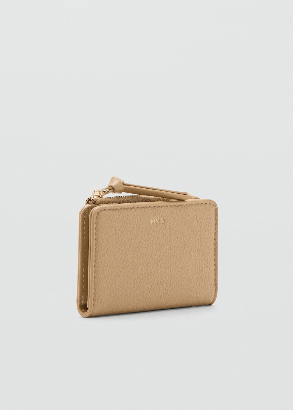 Mango Small Faux-leather Wallet Beige In Brown