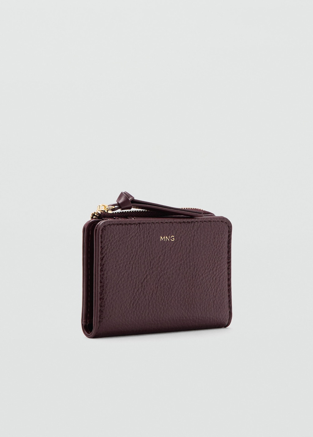 Mango Small Faux-leather Wallet Burgundy In Brown