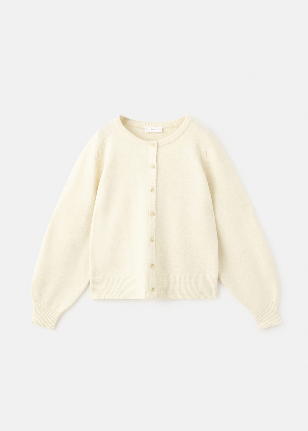Mango Kids' Cardigan Nina Pastel Yellow