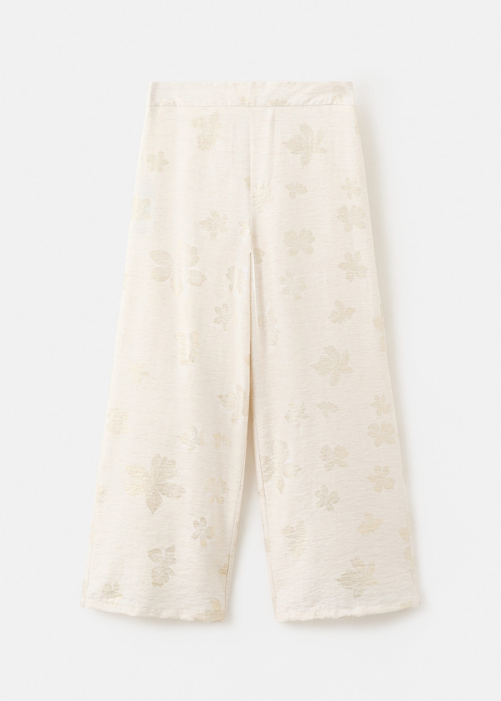 Mango Kids' Flower Print Trousers Gold In Neutral