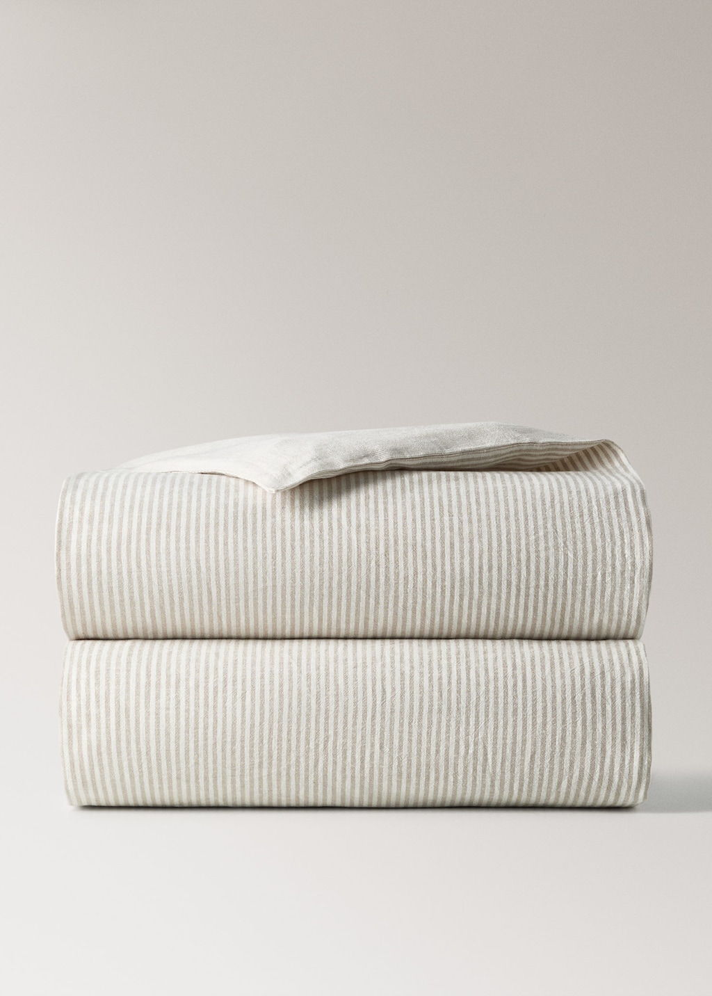 Mango Children's Cotton-linen Striped Duvet Cover For 90cm Bed Sand In Multi