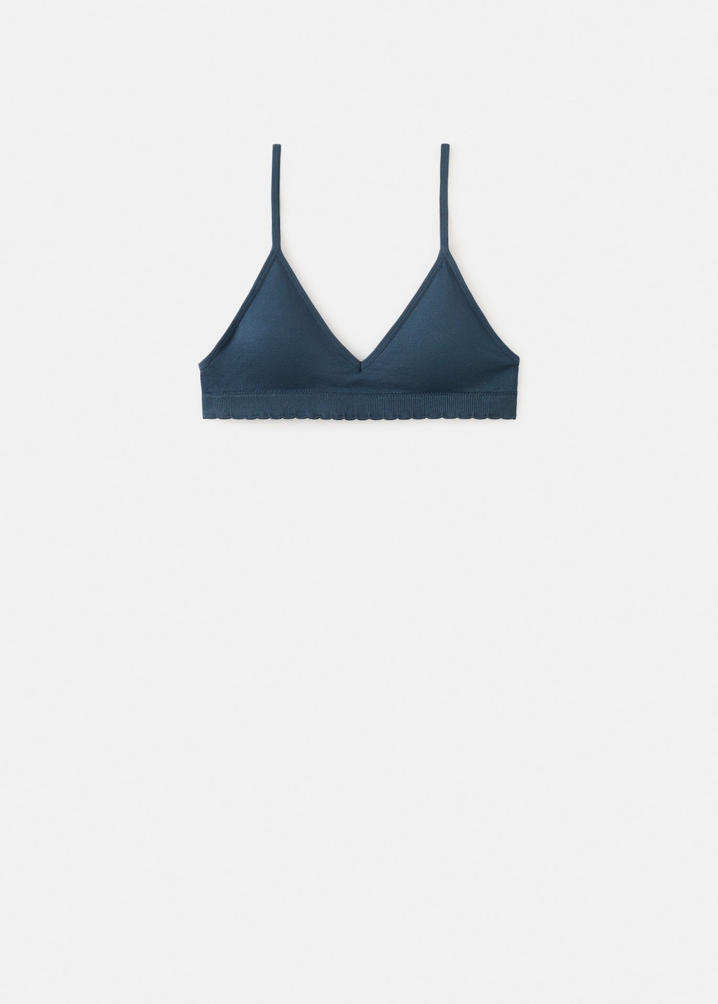 Mango Essential Triangle Bra Navy In Blue