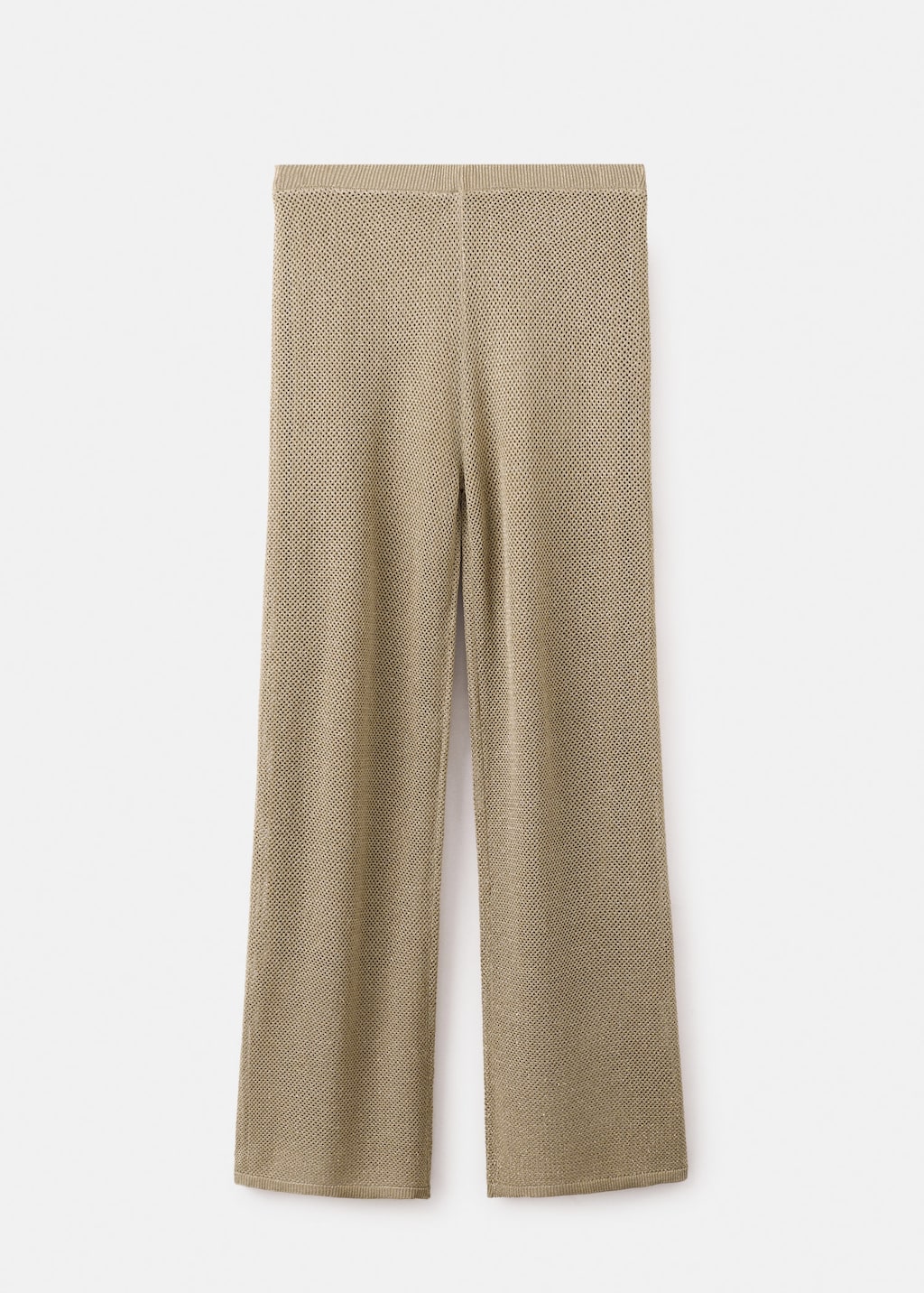Mango Knit Trousers With Mid-rise Gold