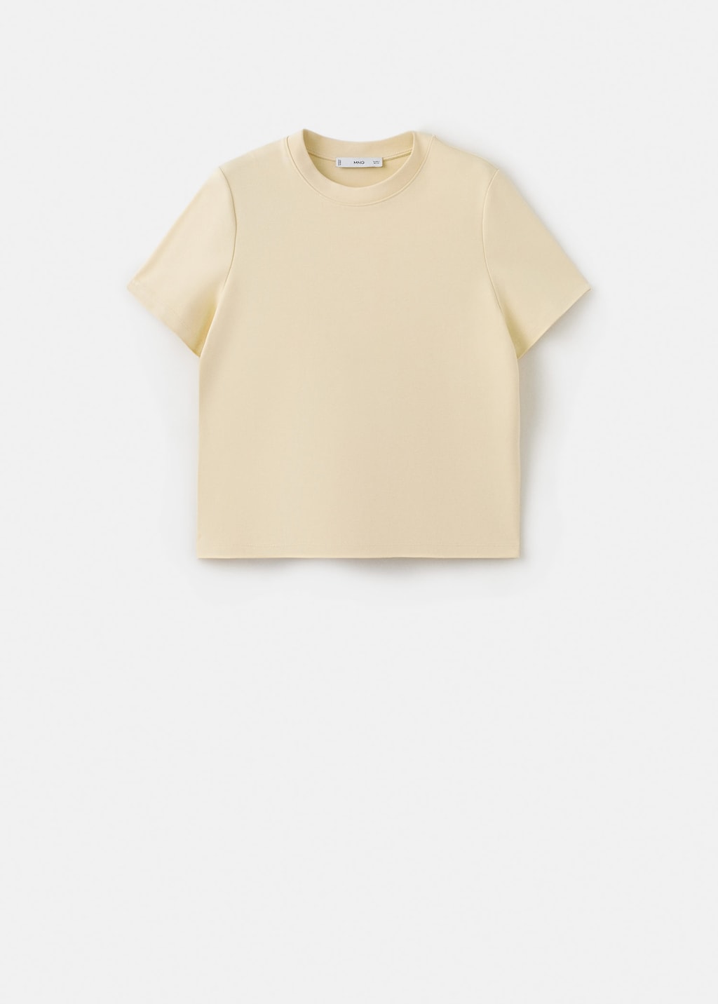 Mango Short-sleeved Cotton T-shirt Vanilla In Yellow