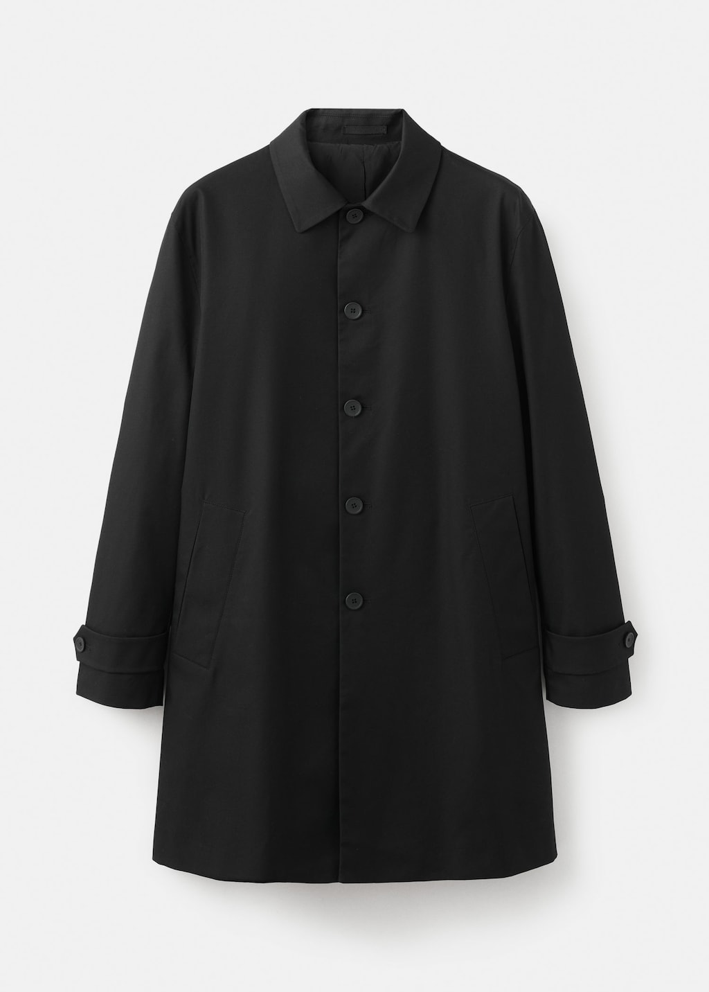 Mango Water-repellent Raincoat Black