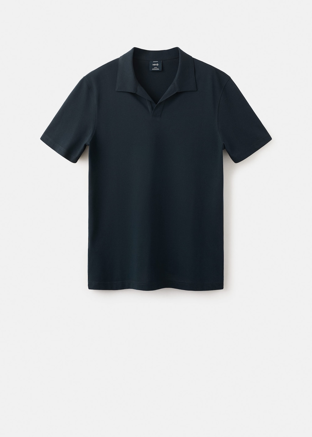 Mango Slim Fit Piqué Polo Navy In Black