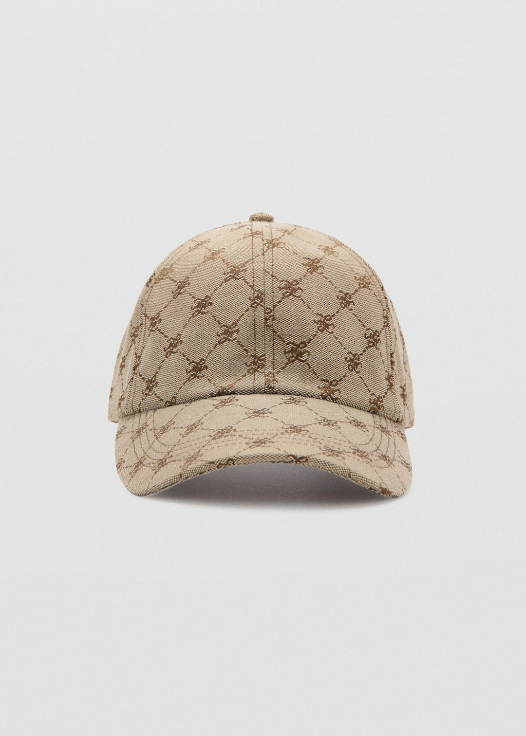 Mango Cap With Printed Logo Beige In Brown
