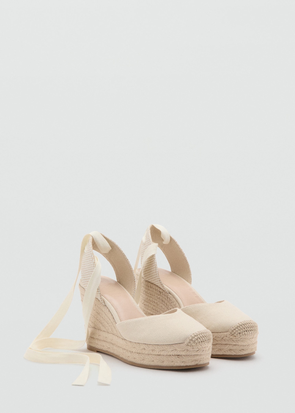 Mango Combined Tied Wedges Sand In Neutral