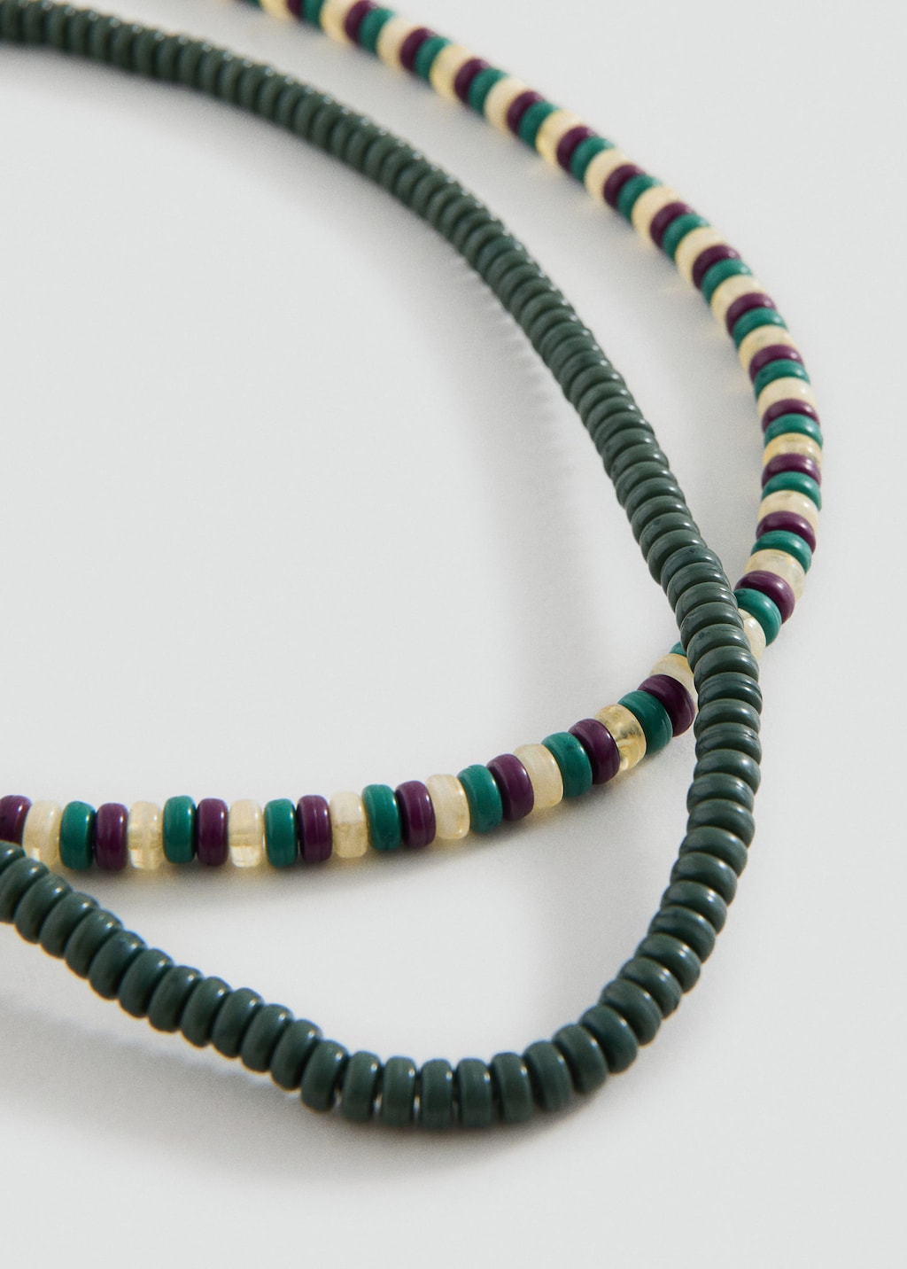 Mango Kids' Combined Necklace Pack Brown In Green