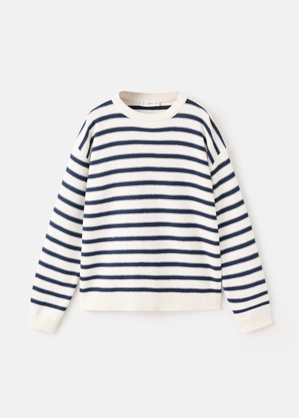 Mango Kids' Knit Striped Sweater Off White In Multi