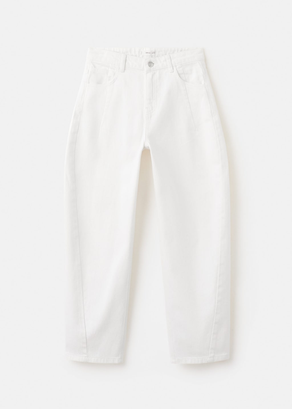 Mango Kids' Mid-rise Balloon Jeans White