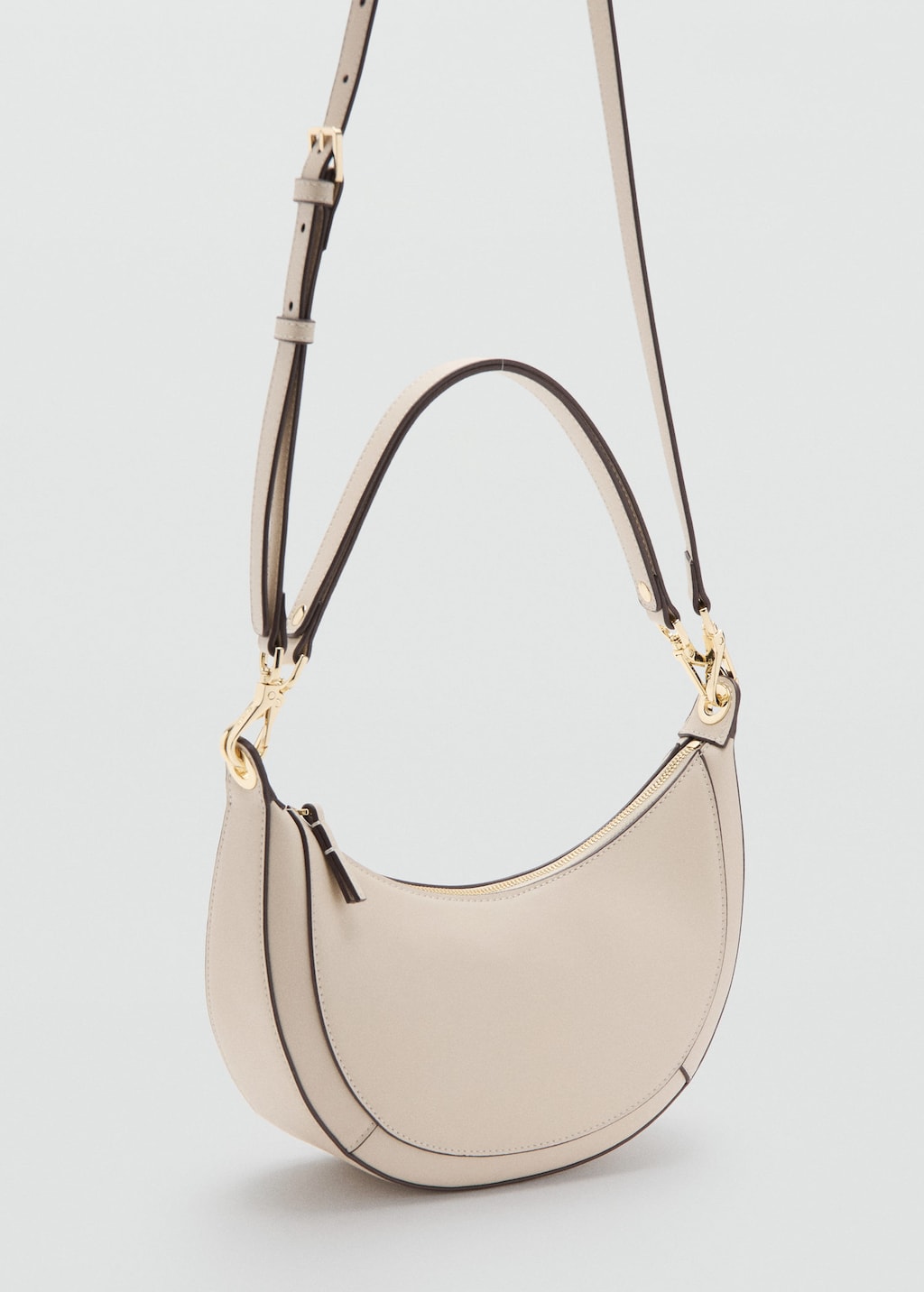 Mango Oval Shoulder Bag Off White
