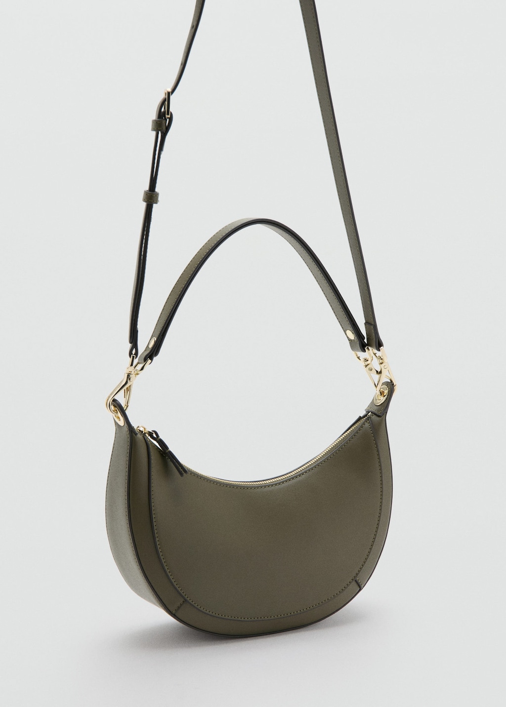 Mango Oval Shoulder Bag Khaki In Brown