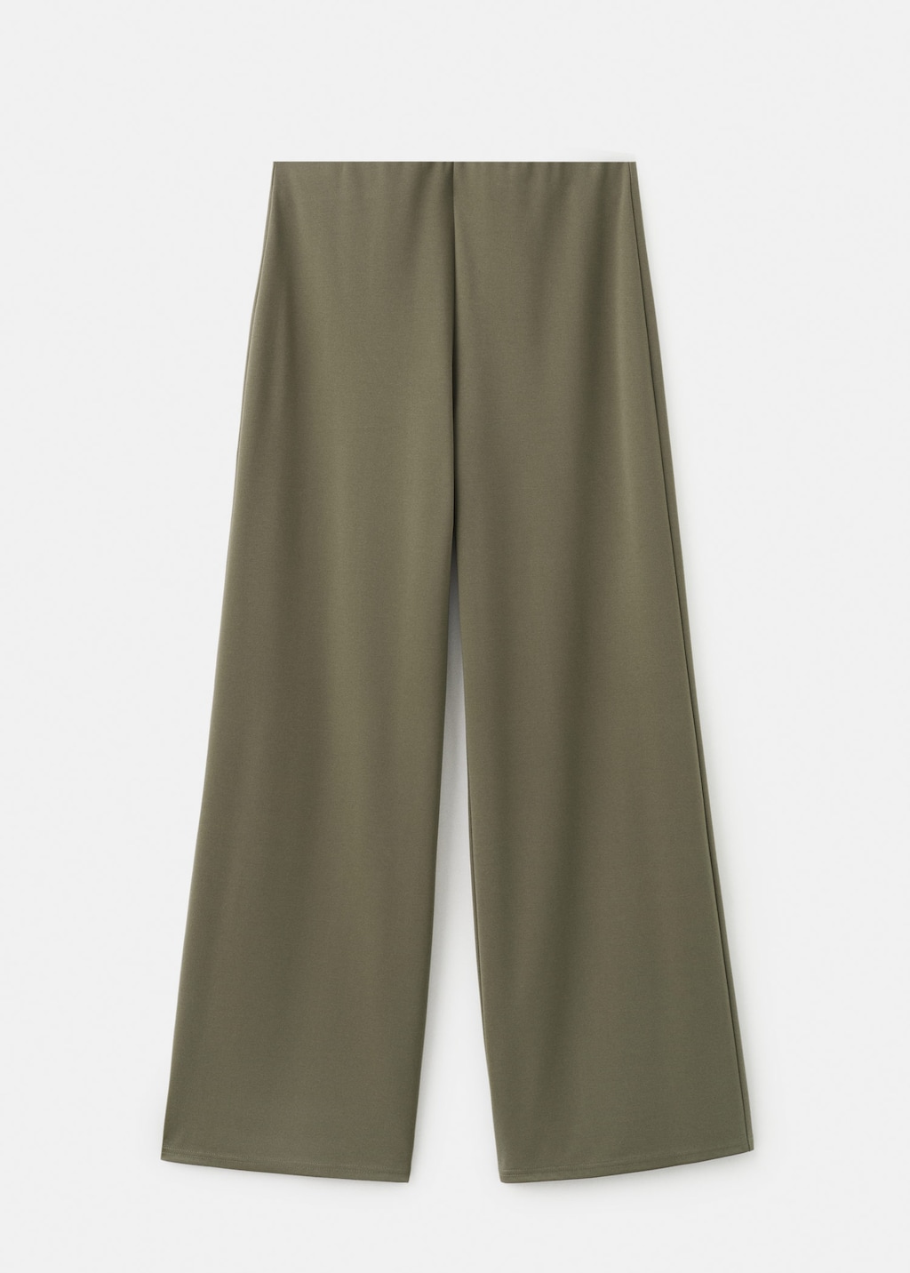 Mango Straight-fit Trousers With Elastic Waist Khaki In Green