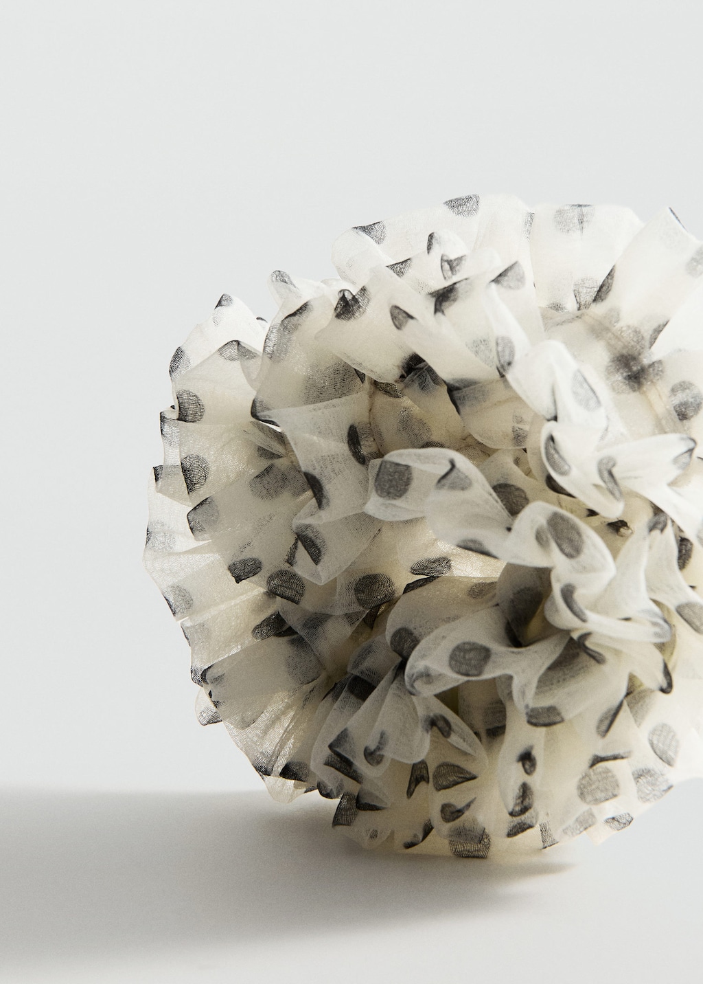 Mango Chouchou Fleur À Pois Écru - Femme - Taille Unique -  In White