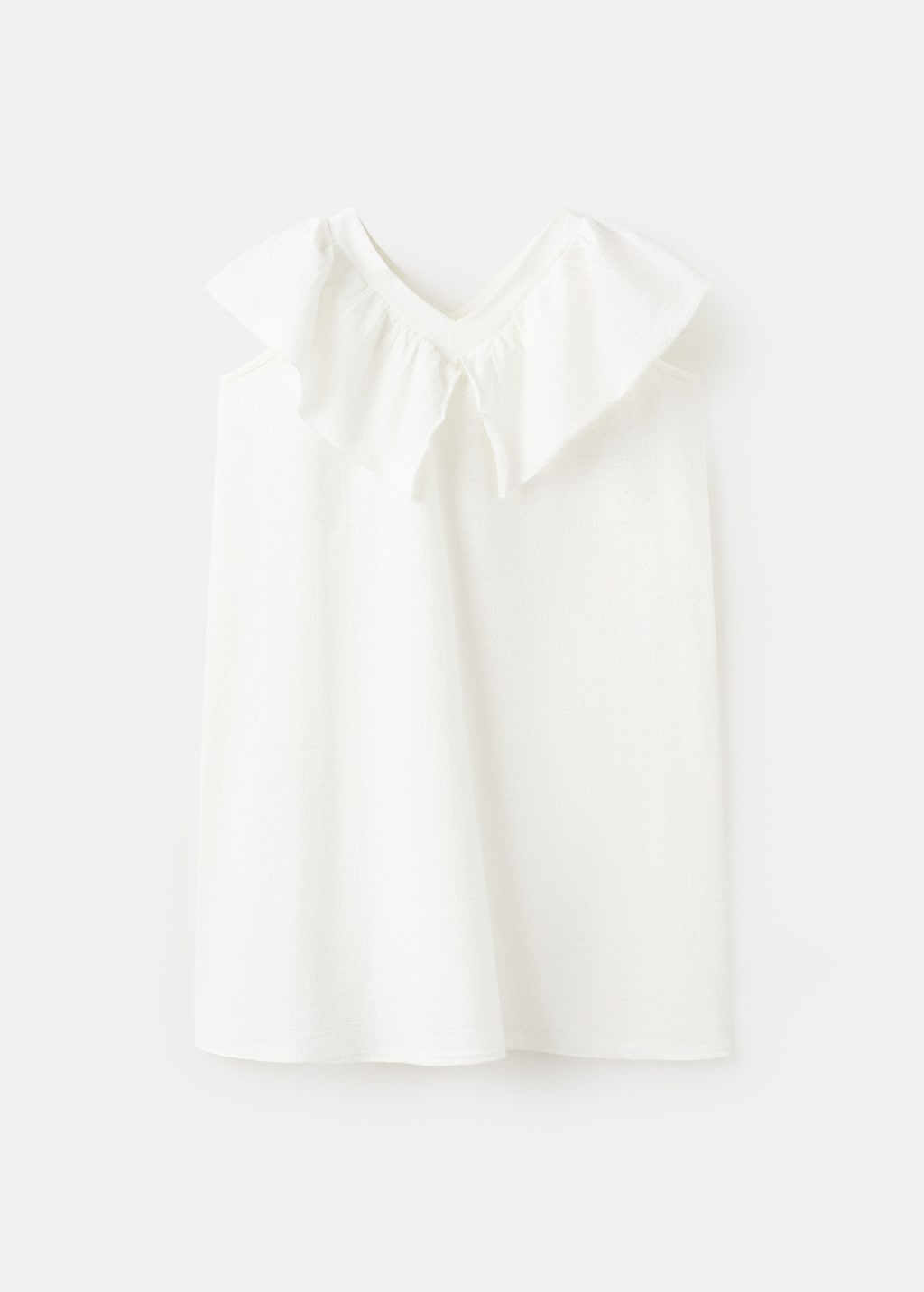 Mango Kids' Short Ruffled Dress In Off White