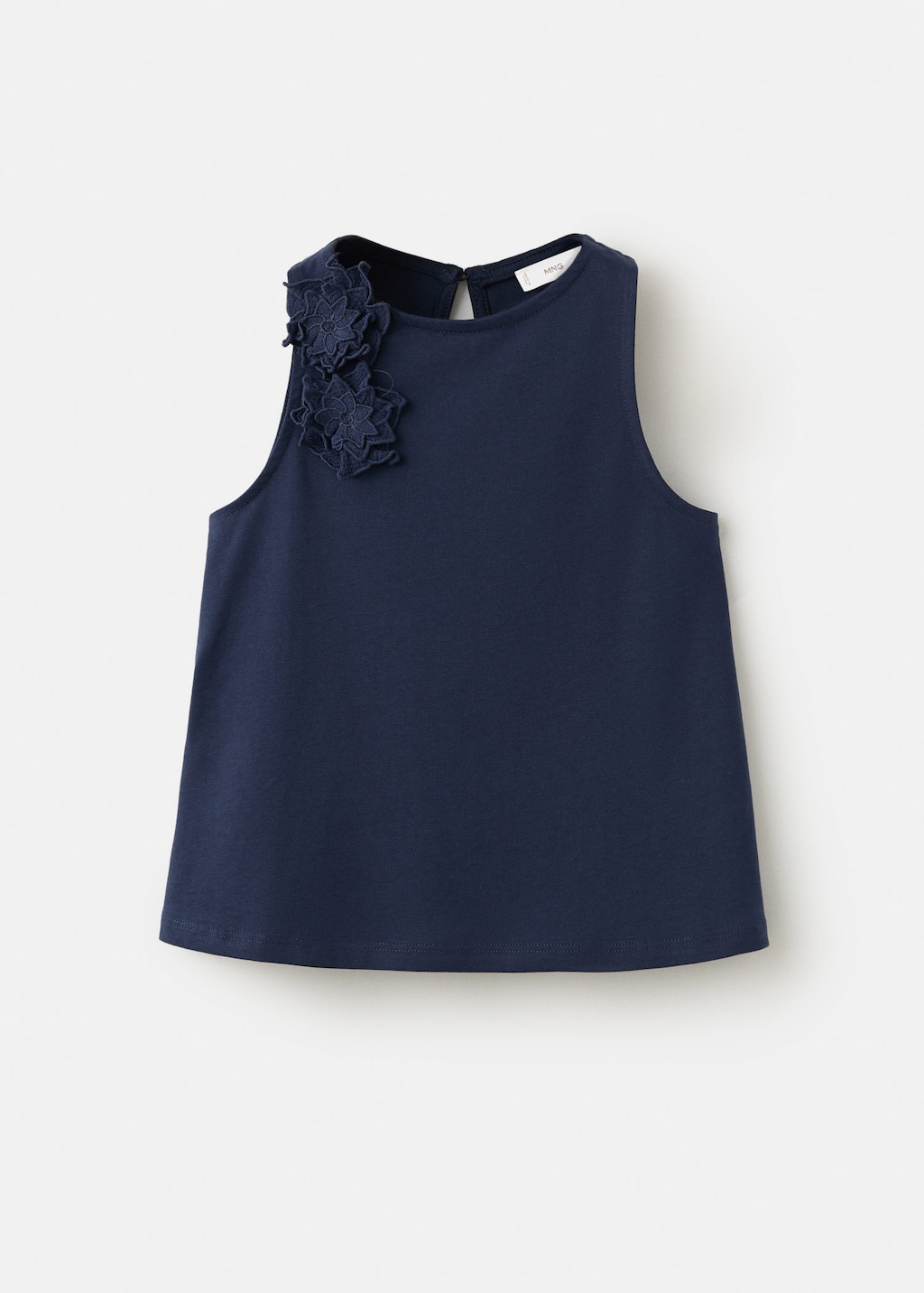Mango Top À Fleurs En Relief Bleu Marine - Enfants - 5-6 Ans -  Kids In Black