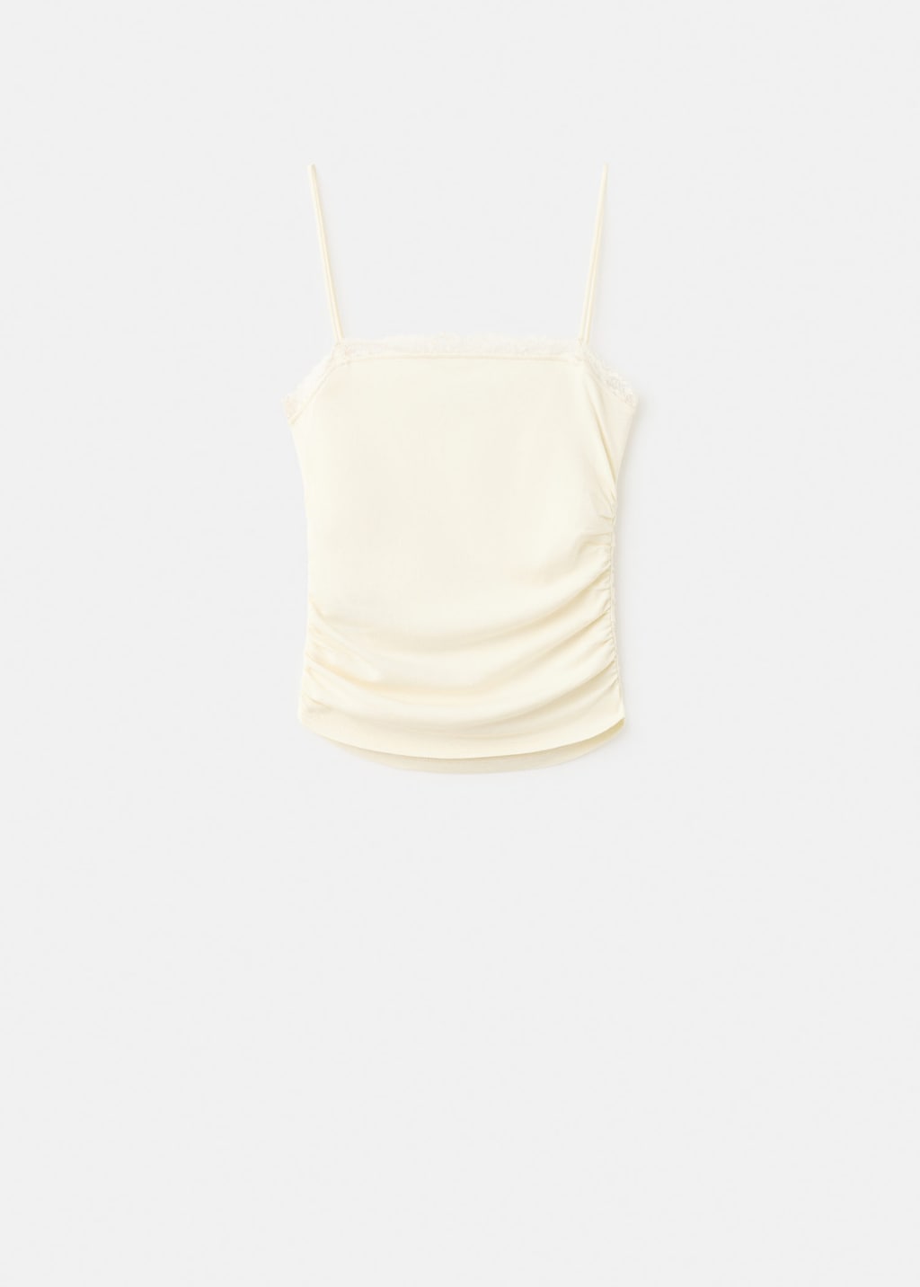 Mango Haut Avec Décolleté En Dentelle Vanille - Femme - S -  In White