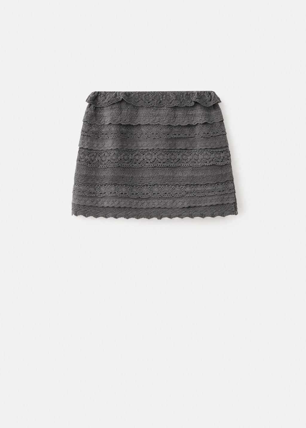 Mango Jupe Volants Crochet Gris Anthracite - Fille - S -  Teen In Gray