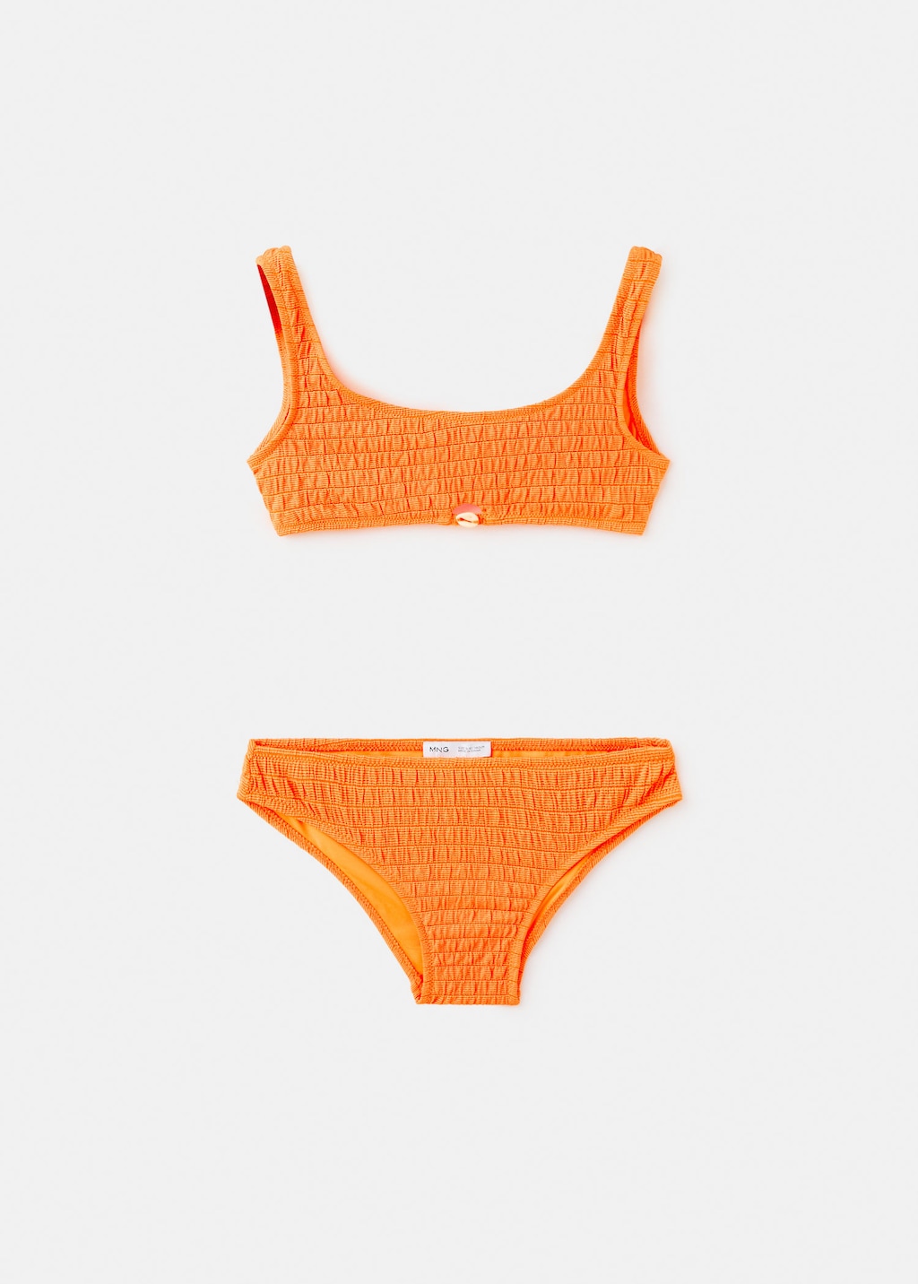 Mango Kids' Textured Bikini In Orange