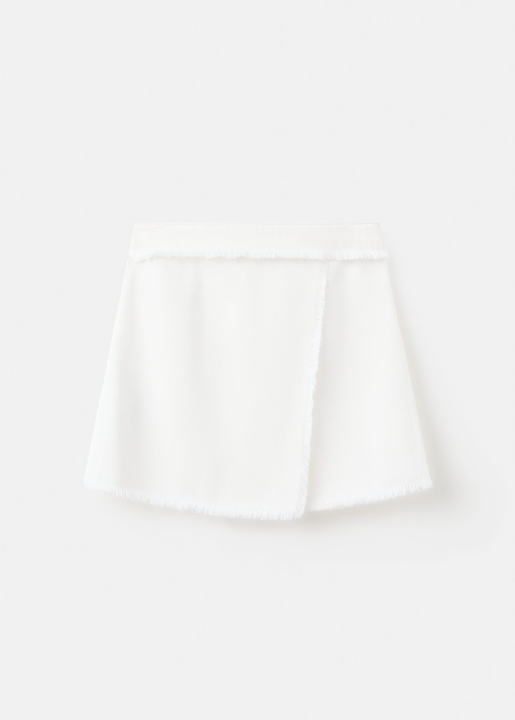Mango Kids' Skirt With Frayed Details In White