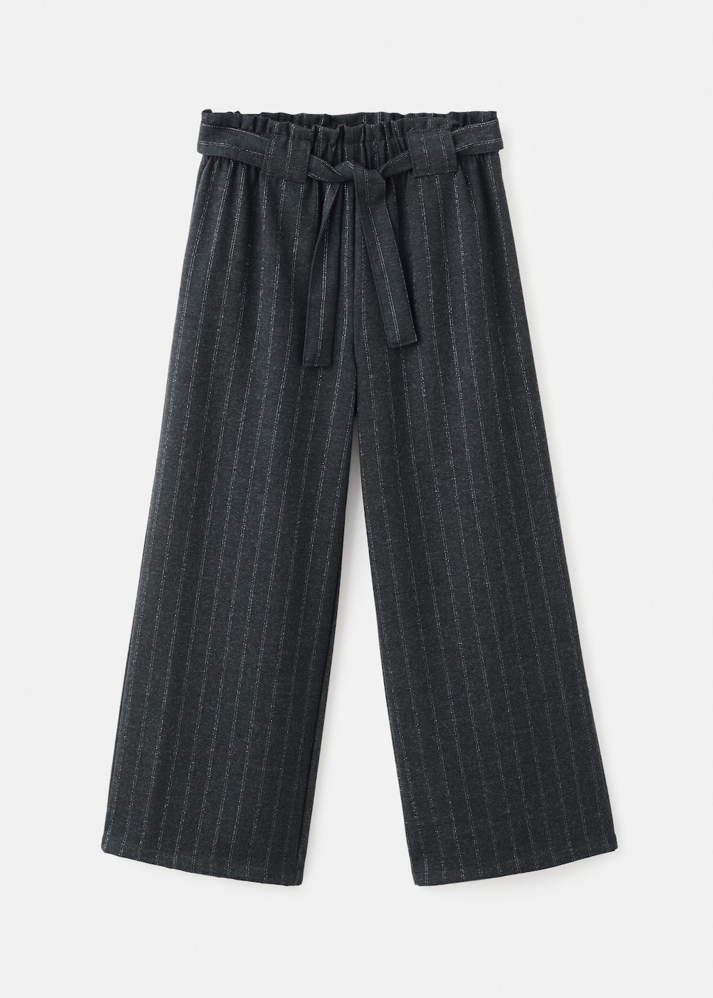 Mango Kids' Lurex Stripe Trousers Grey In Gray