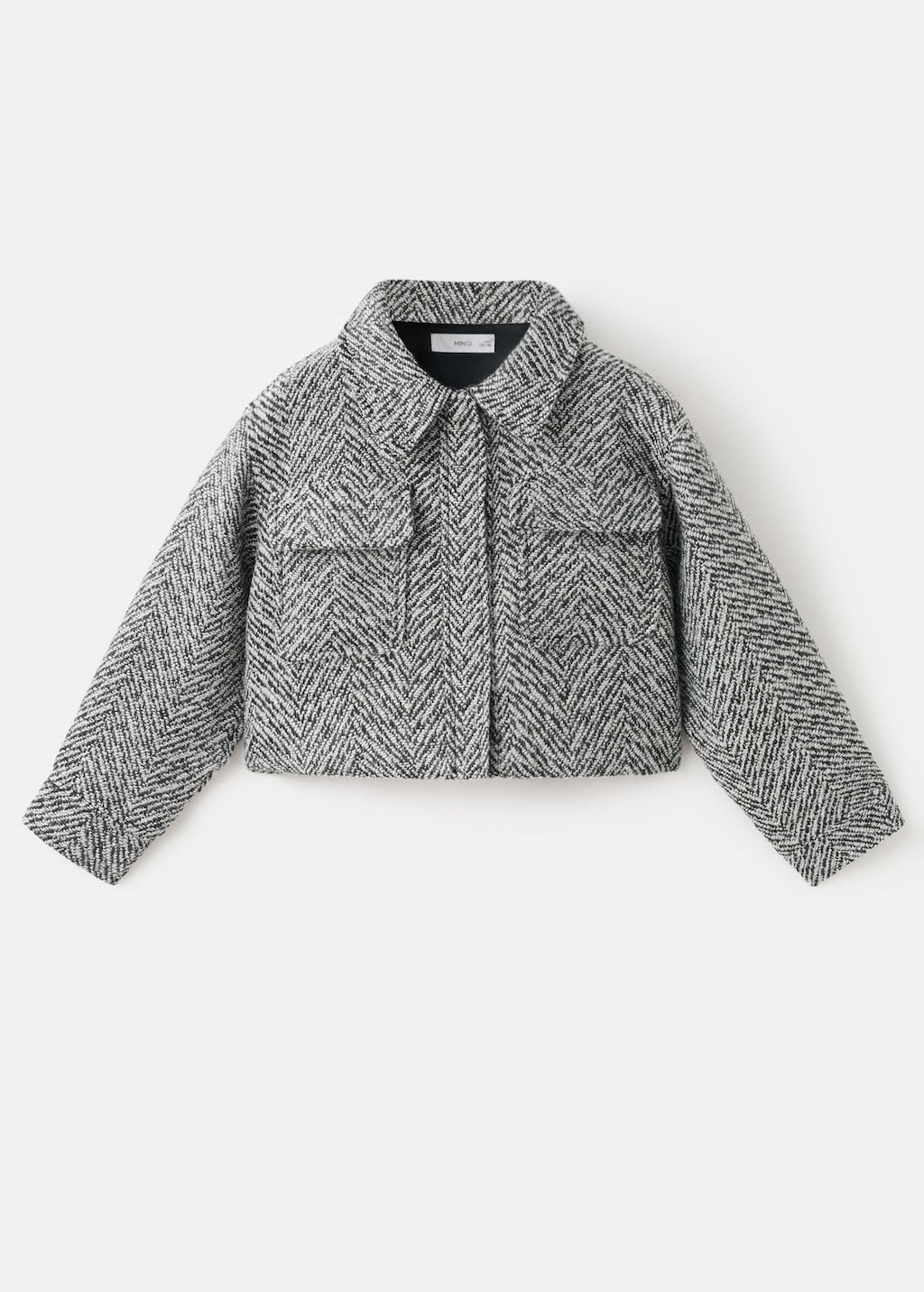 Mango Kids' Tweed Jacket With Lurex Details Blue
