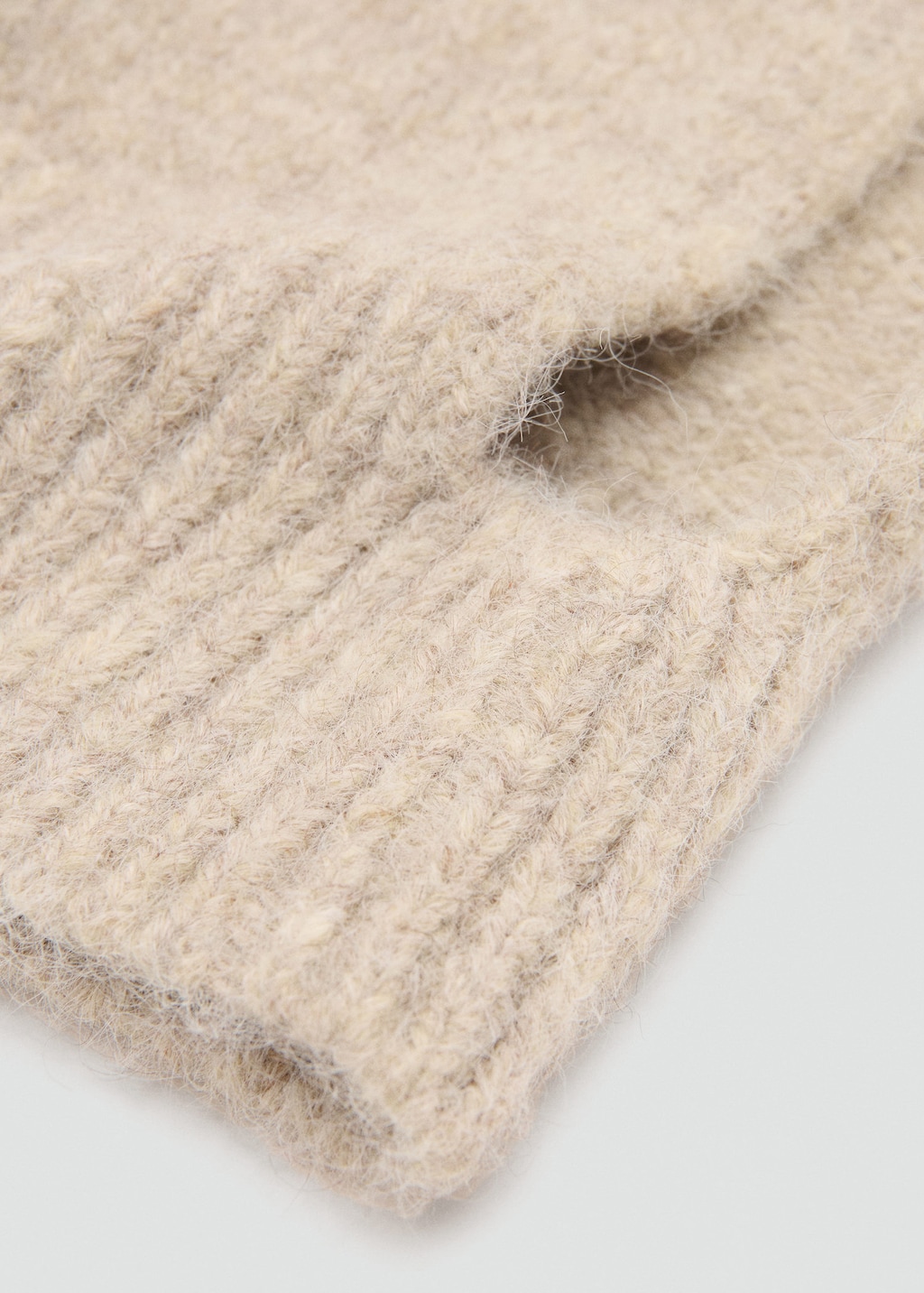 Mango Knitted Balaclava Sand In Pink