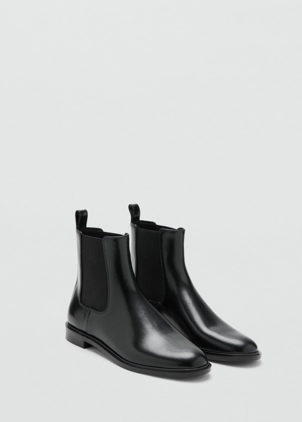 Mango Bottines En Cuir À Empiècements Élastiques Noir - Femme - 42 -  In Black