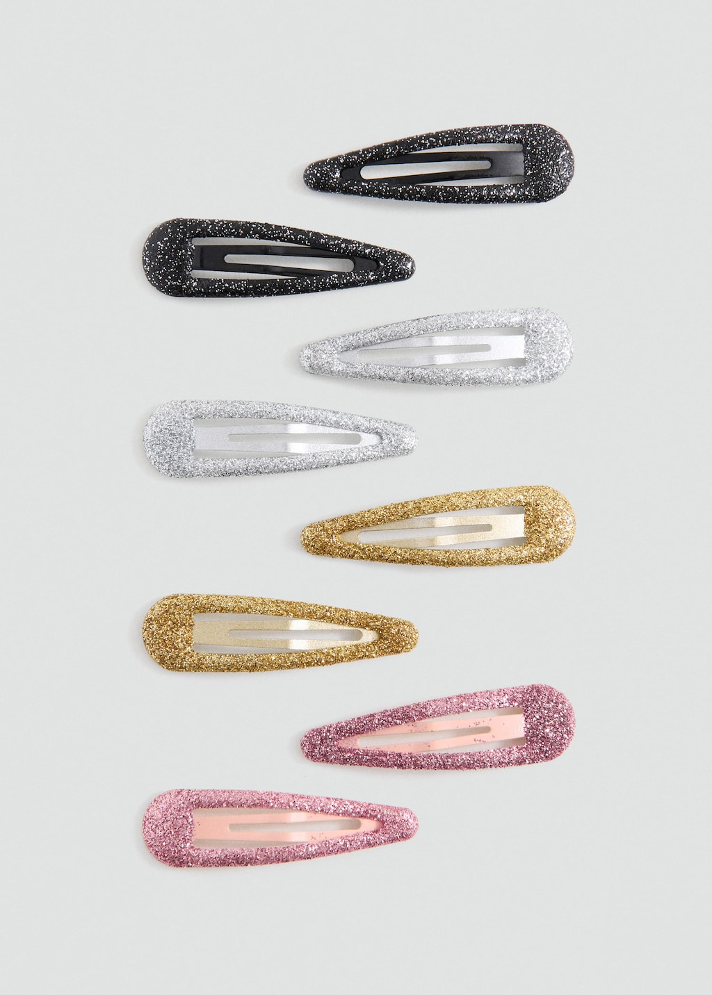Mango Kids' Pack Of Glitter Hair Clips Gold In Multi