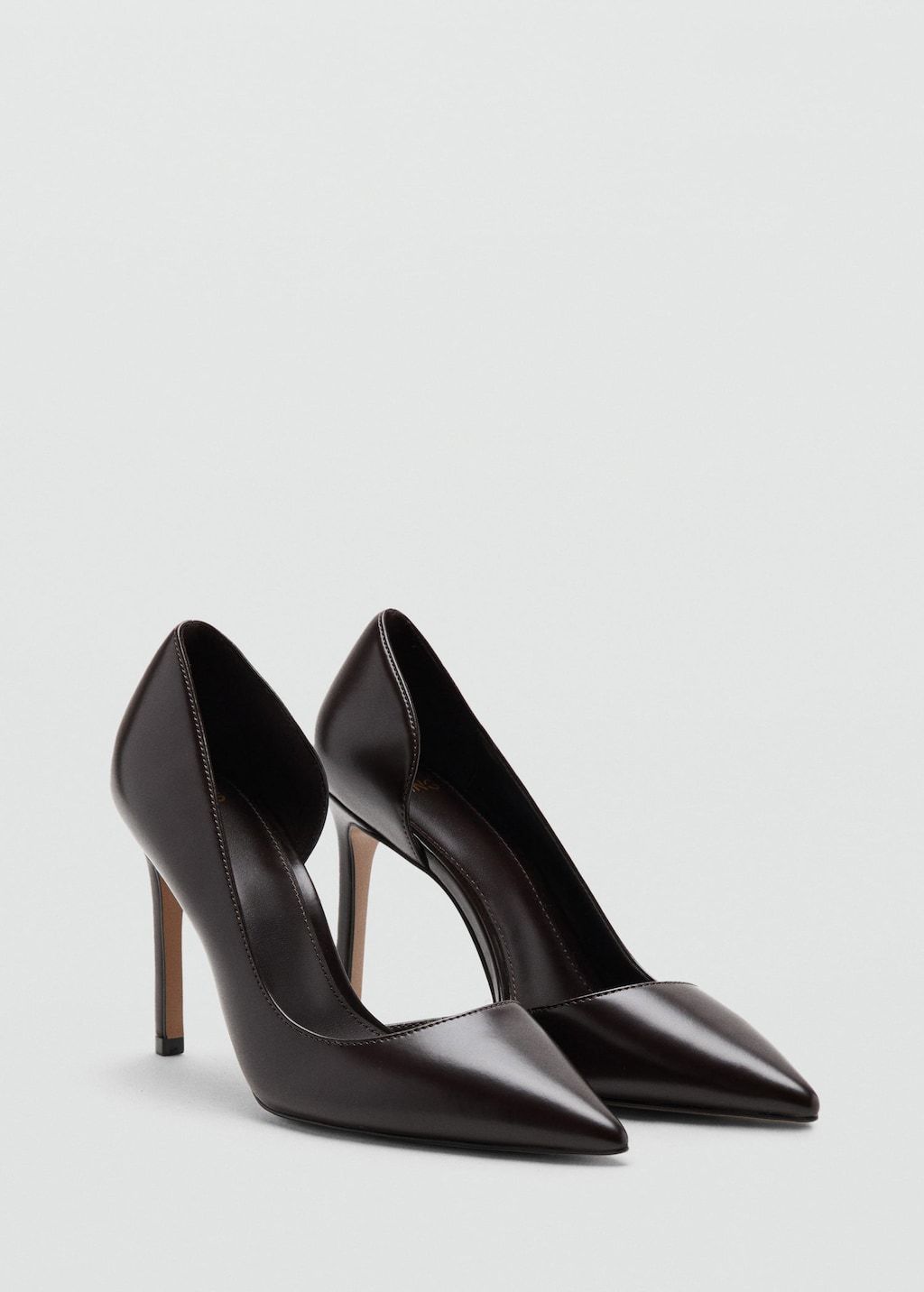 Mango Asymmetrical Heeled Shoes Chocolate In Brown