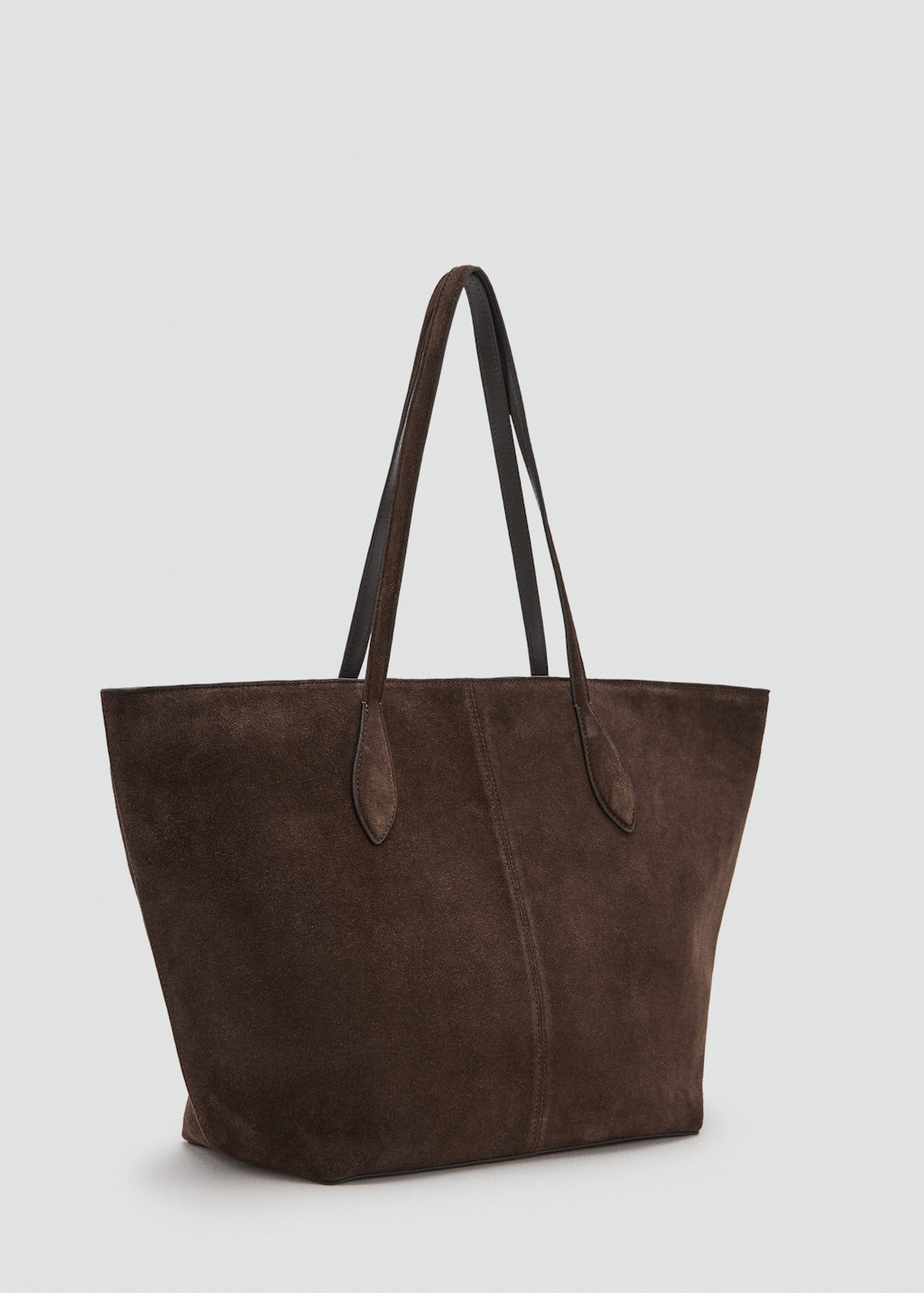 Mango Suede Shopper Bag Brown