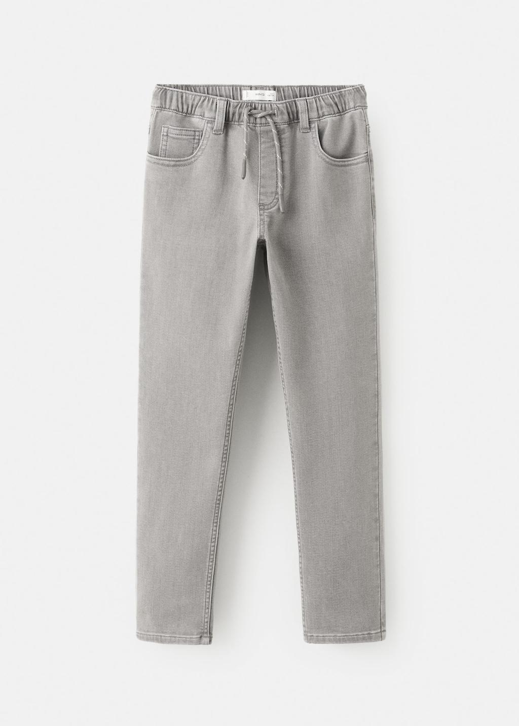 Mango Kids' Comfy Jeans With Drawstring Denim Grey In Gray
