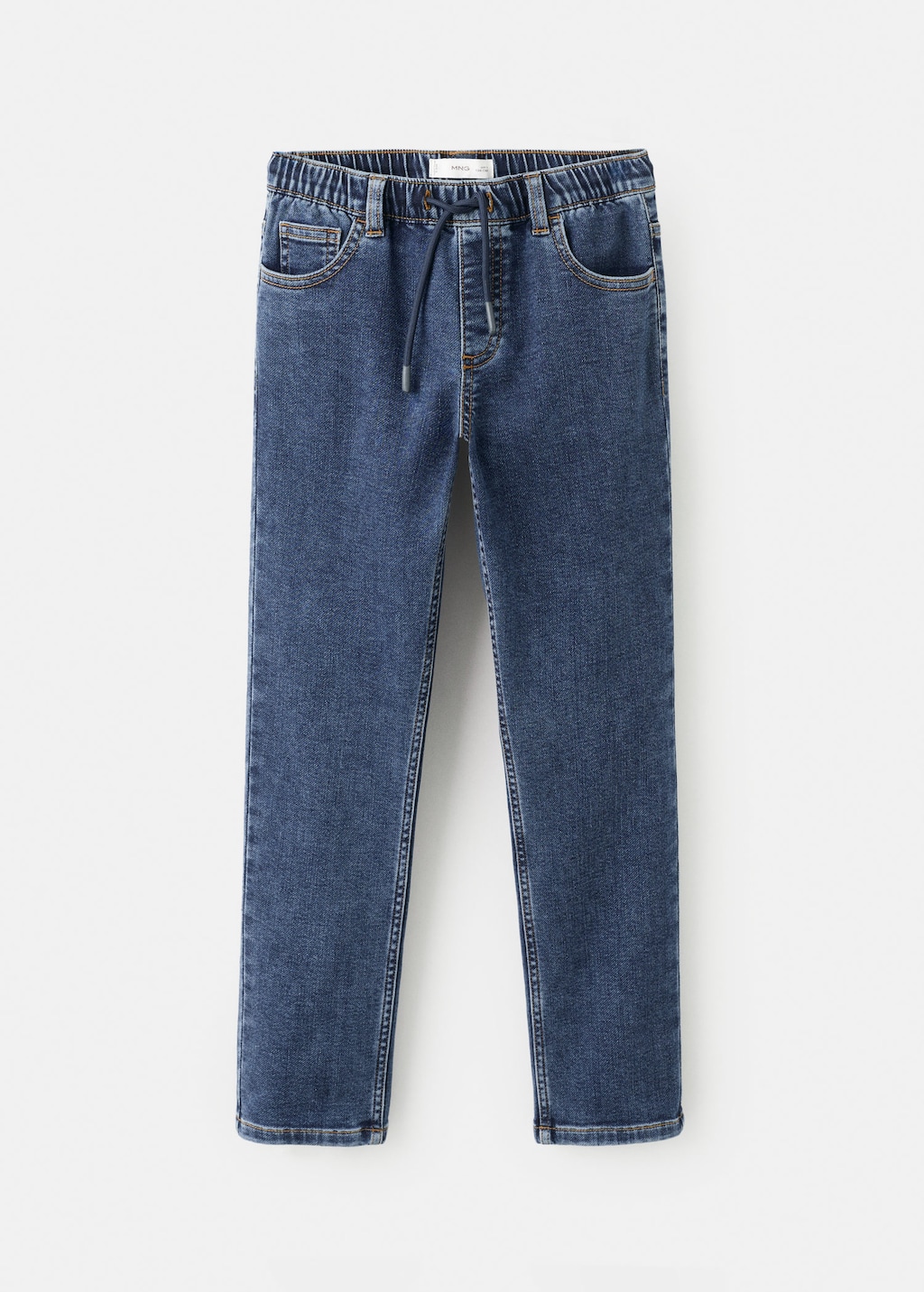 Mango Kids' Comfy Jeans With Drawstring In Blue