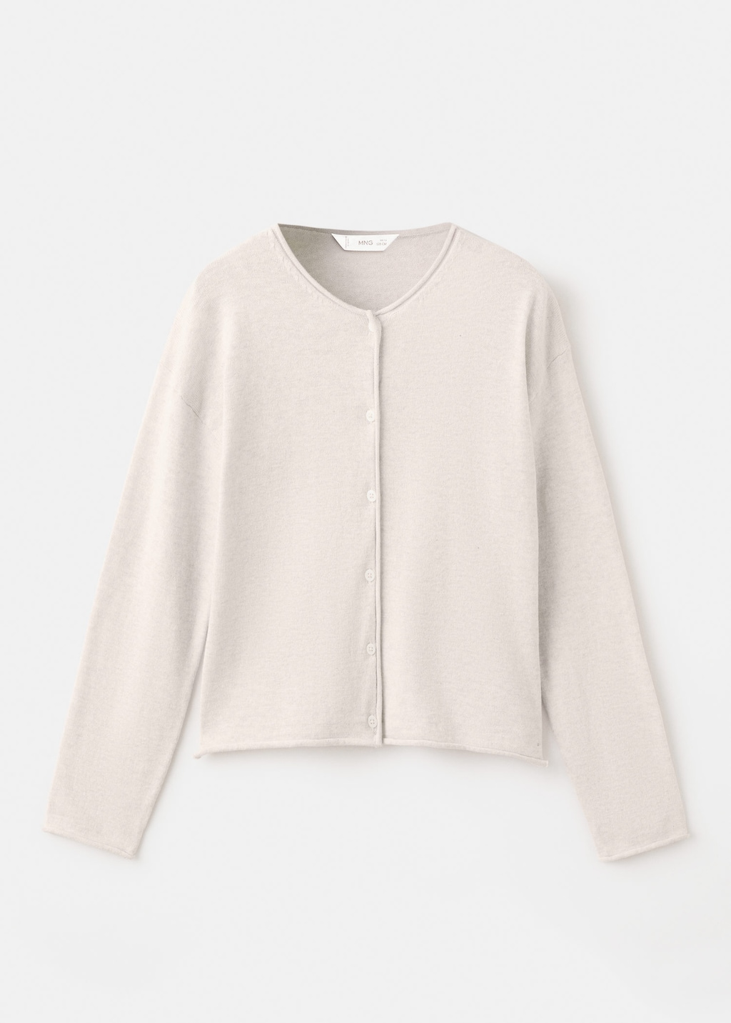 Mango Kids' Long Sleeves Knit Cardigan Beige In Sand