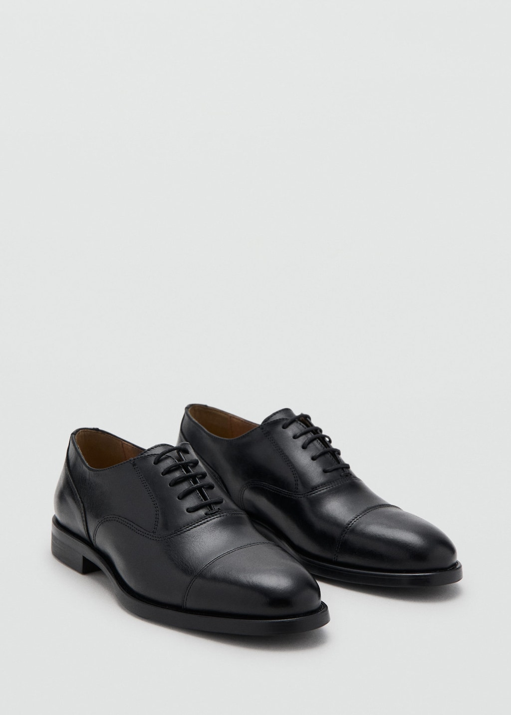 Mango Man Oxford Style Leather Shoe Black