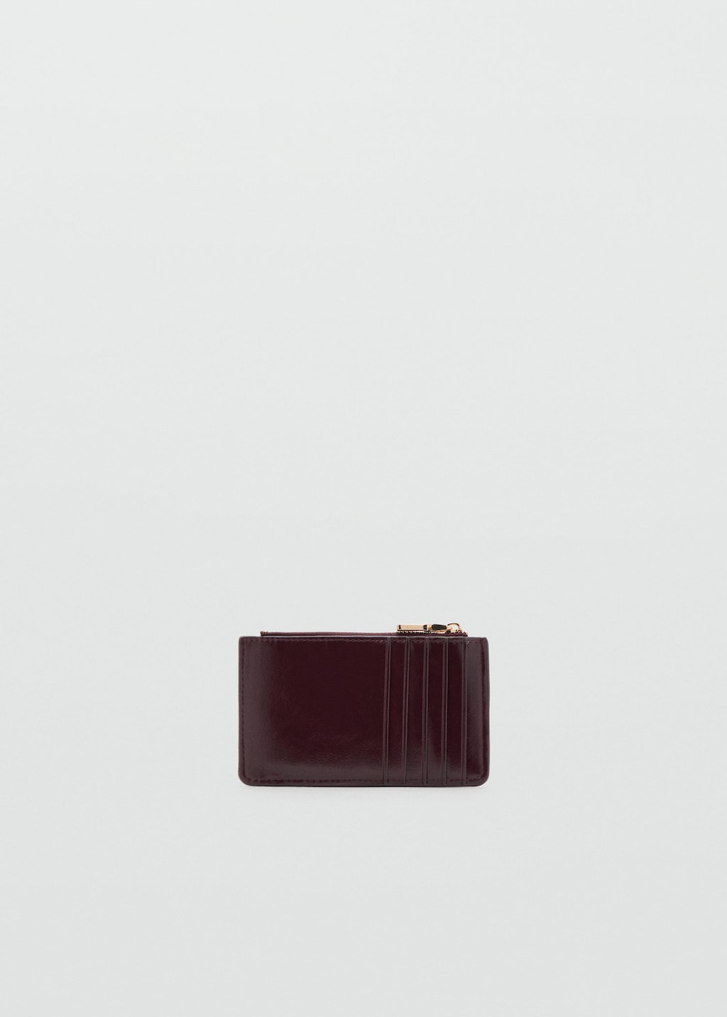 Mango Small Quilted Wallet Burgundy