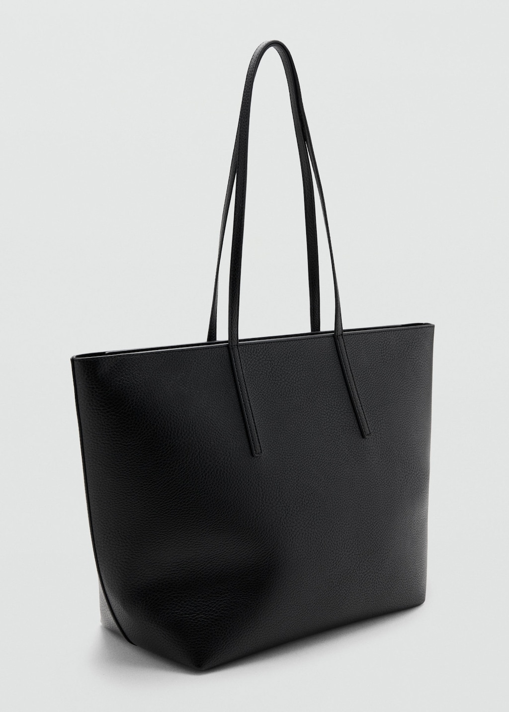 Mango Shopper Bag With Double Handle In Black