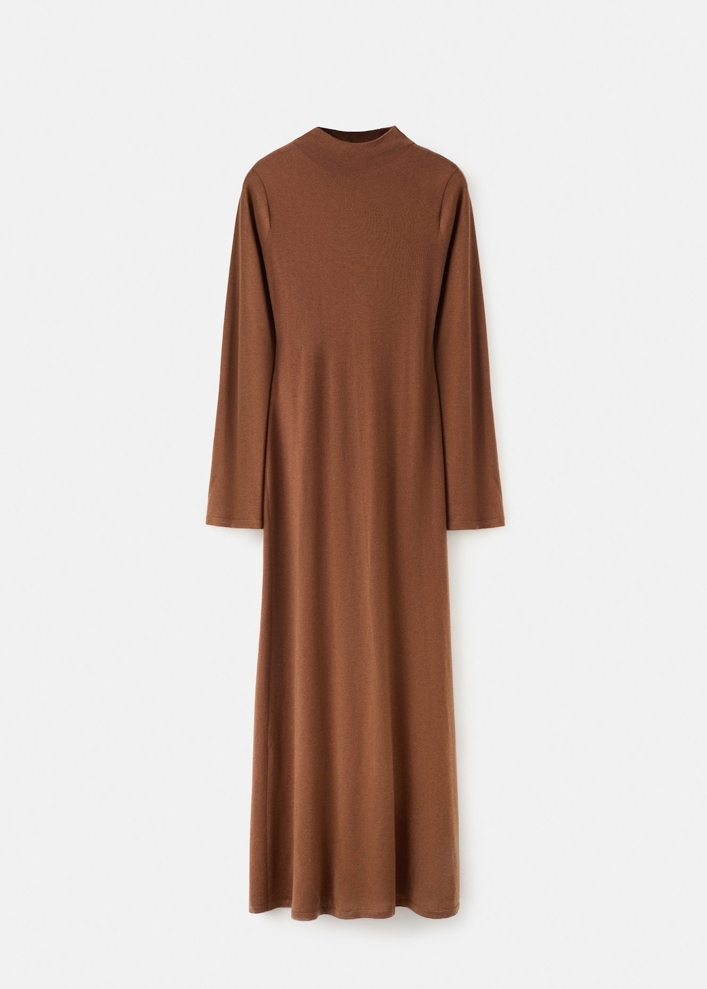 Mango Knitted Dress With Bell Sleeves Caramel In Brown
