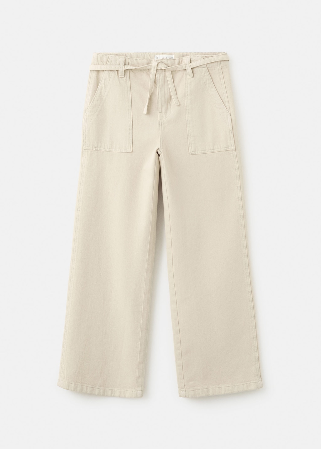 Mango Kids' Wideleg Jeans With Belt Medium Brown