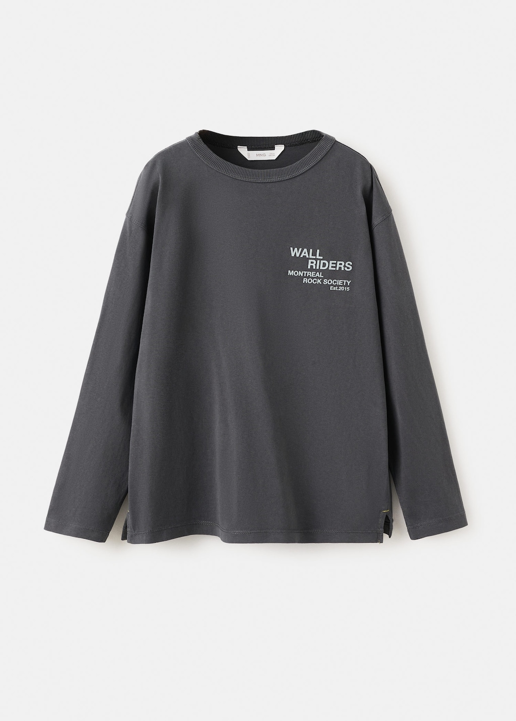 Mango Kids' T-shirt Ewall Charcoal In Blue