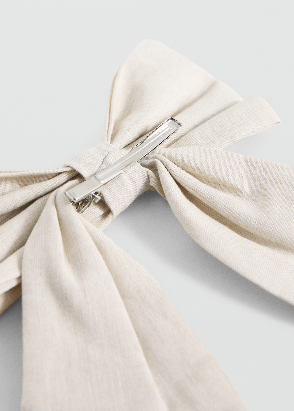 Mango Kids' Bow Hairclip Sand In Neutral