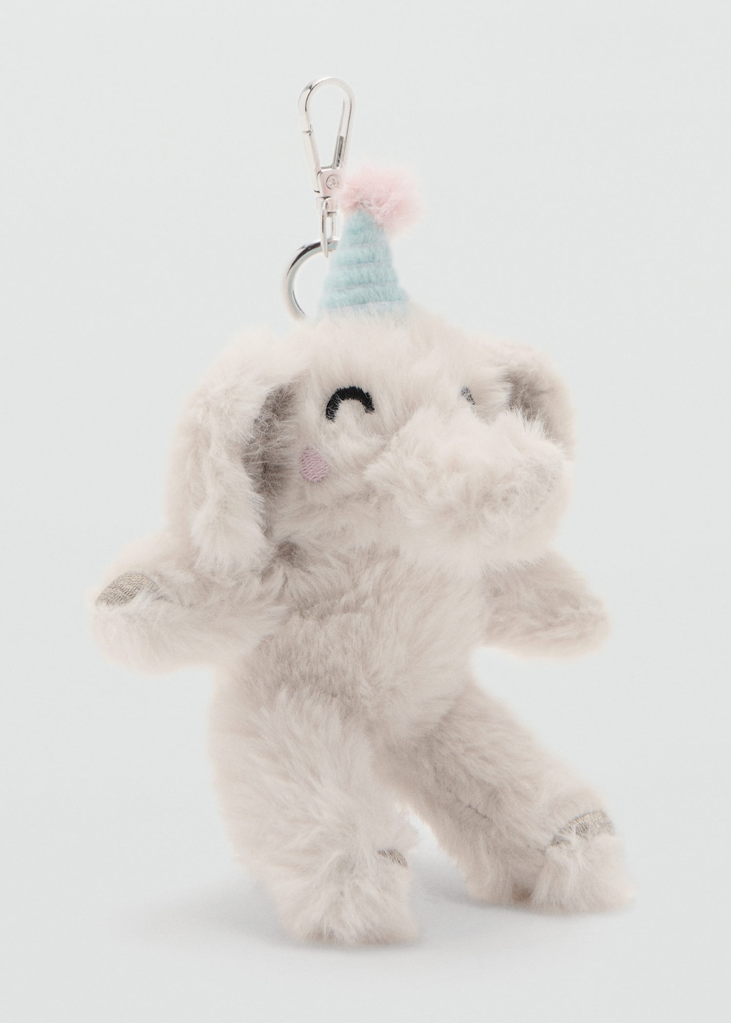 Mango Kids' Elephant Hair Keyring Grey In Neutral