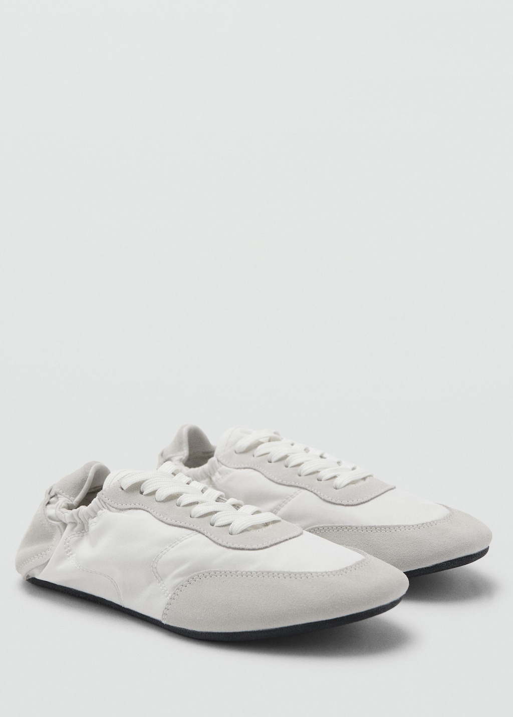 Mango Lace-up Leather Sneakers White