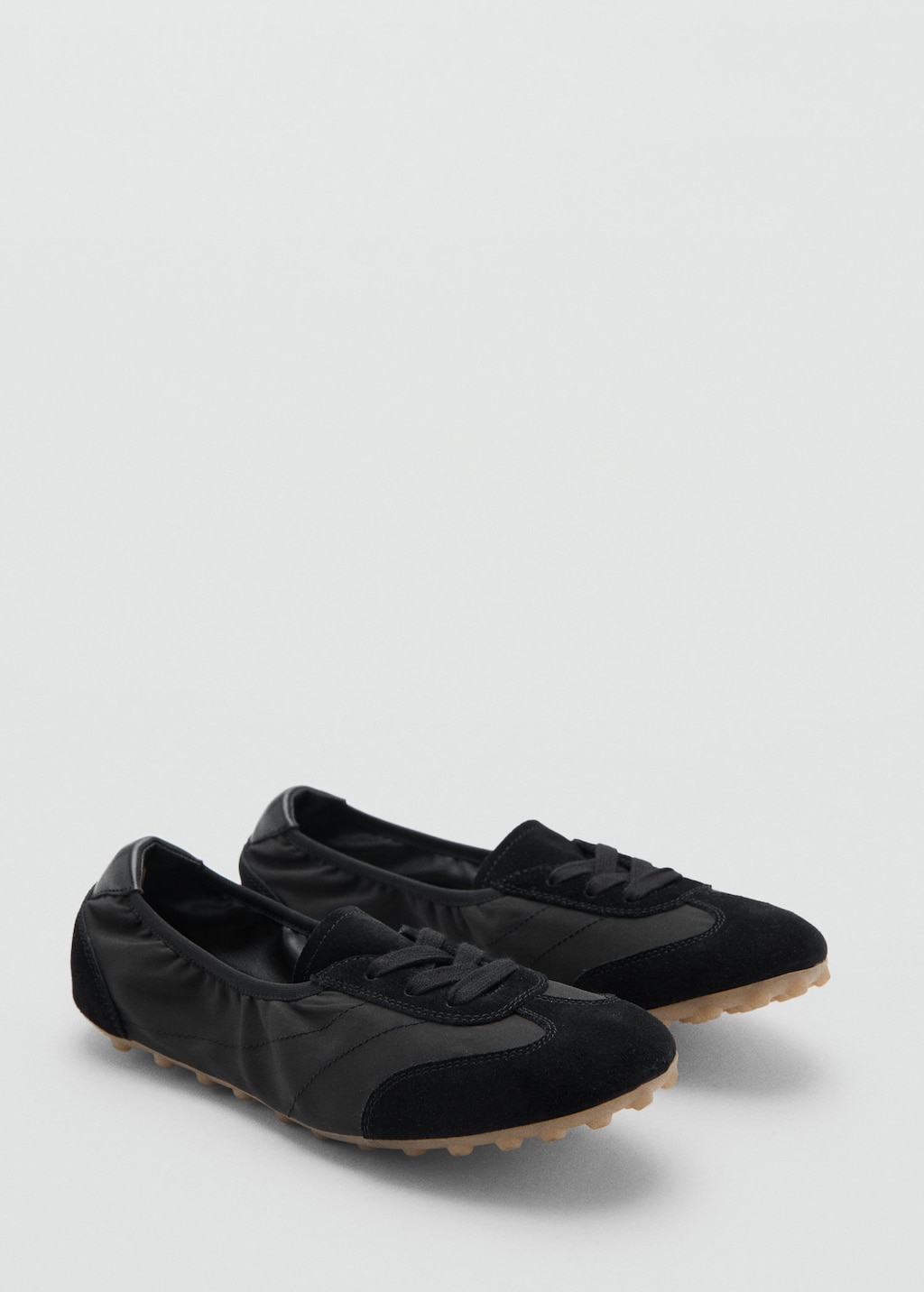 Mango Combined Suede Sneakers Black