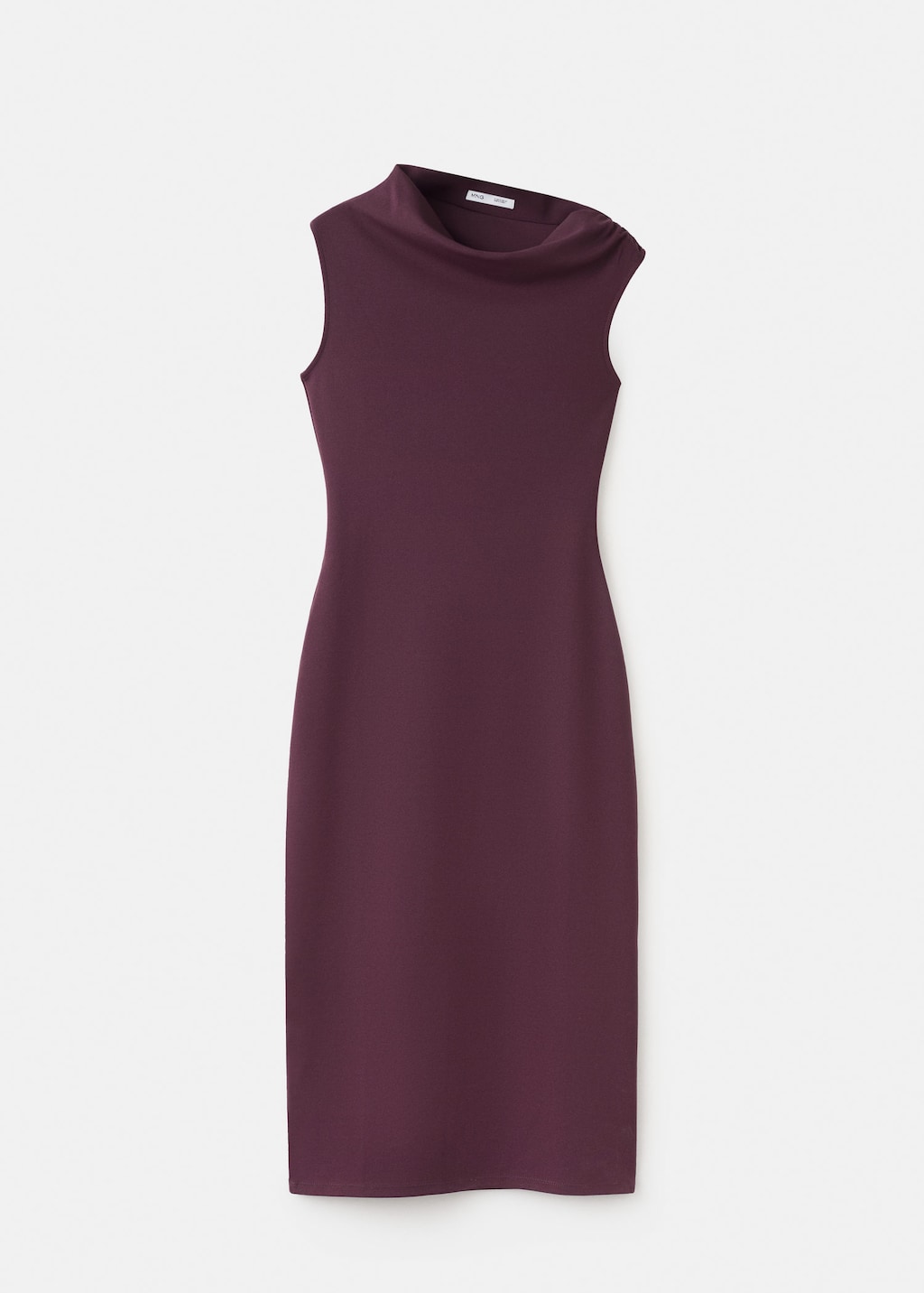 Mango Asymmetrical Midi-dress Burgundy