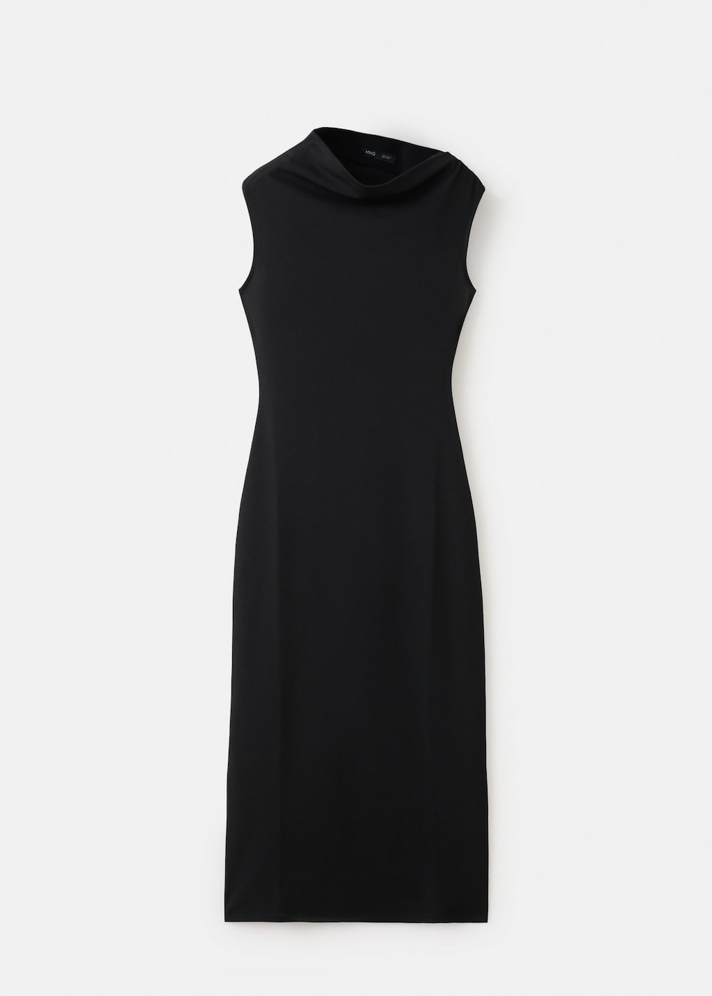Mango Asymmetrical Midi-dress Black